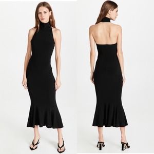 Norma Kamali Turtle Fishtail Midi Dress